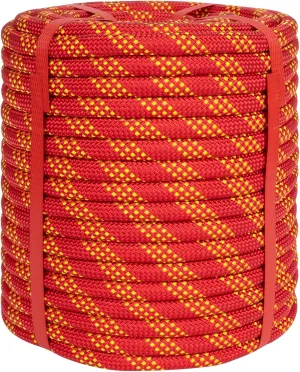 1/2 Inch Climbing Rope 150 Ft Red - 48 Strands Tree Climbing,1/2in Arborist Rope,Rappelling Rope,Static Nylon Polyester Braided Rope,Bull Rope for Tree Pulling,Nautical Rigging Rope Swing