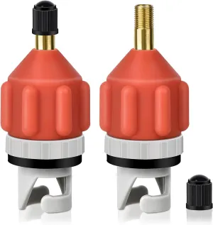 2 Pcs Stand Up Paddle Board Pump Adapter, Strong Sealing Air Valve Adapter for Inflatable Boat, Premium Kayak Accessories for Quick Inflation and Deflation