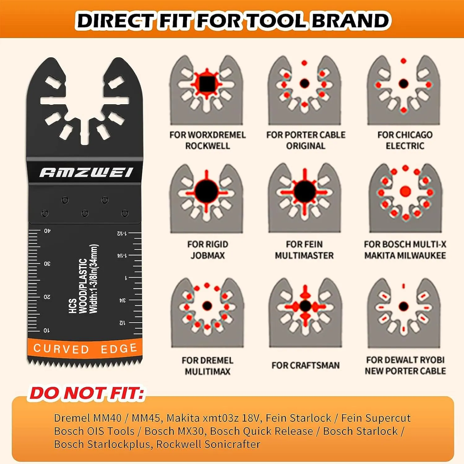 30 PCS Oscillating Saw Blades, Professional Universal Titanium Multitool Blades for Wood Metal, Quick Release Multi Tool Blades Kits Compatible with Dewalt Ryobi Milwaukee Rockwell Fein