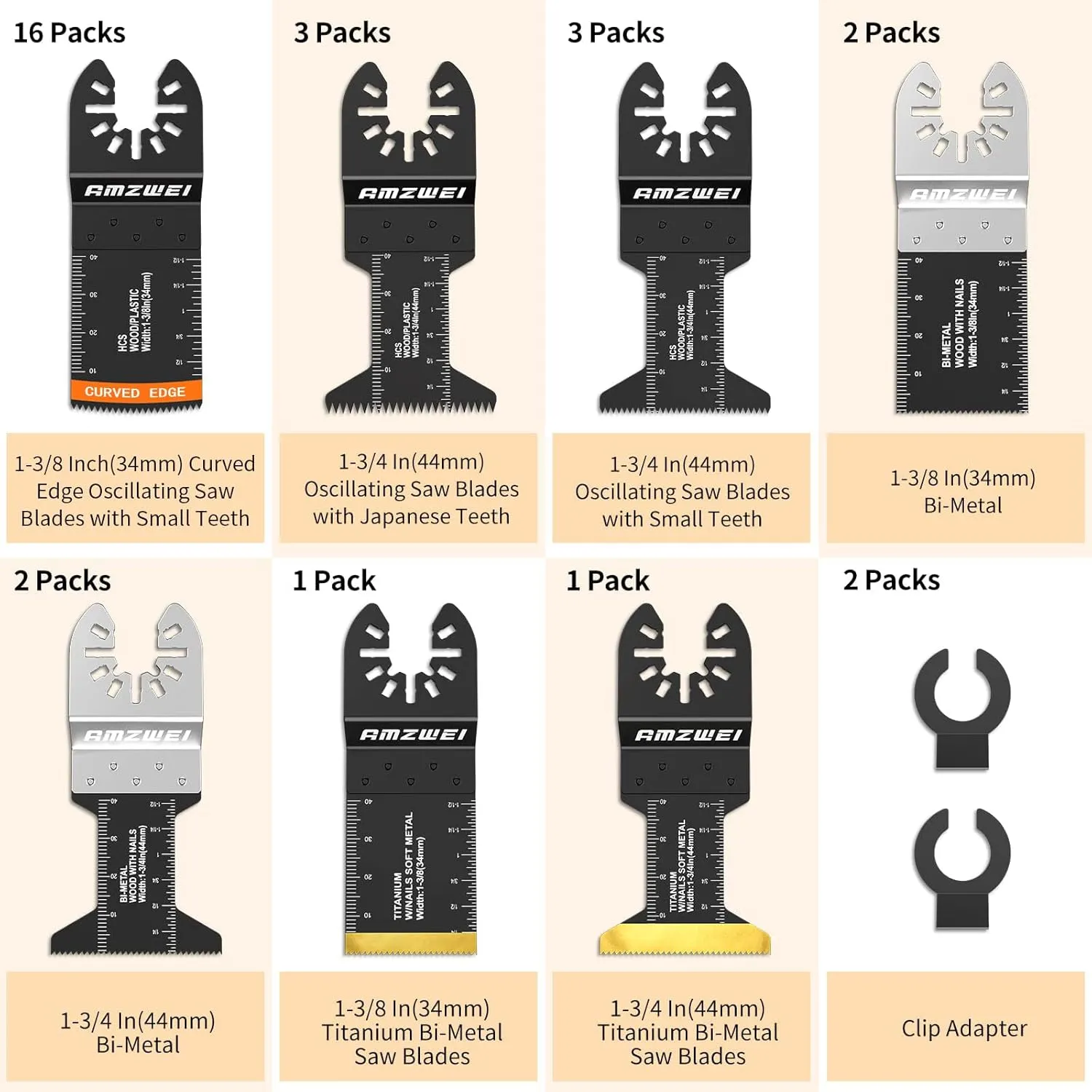 30 PCS Oscillating Saw Blades, Professional Universal Titanium Multitool Blades for Wood Metal, Quick Release Multi Tool Blades Kits Compatible with Dewalt Ryobi Milwaukee Rockwell Fein