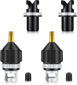 4 Pcs Inflatable Boat Sup Pump Adaptor Air Valve Adapter Set Conventional Air Pump Converter for Inflatable Kayak Compressor Paddle Board