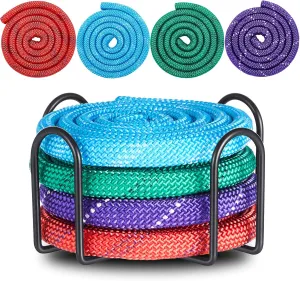 4 Pcs Rock Climbing Rope Coasters Birthday Gifts for Rock Climbers and Climb Lovers Absorbent Rock Climbing Coasters for Rock Climbing Party Home Decor, 4 Inches