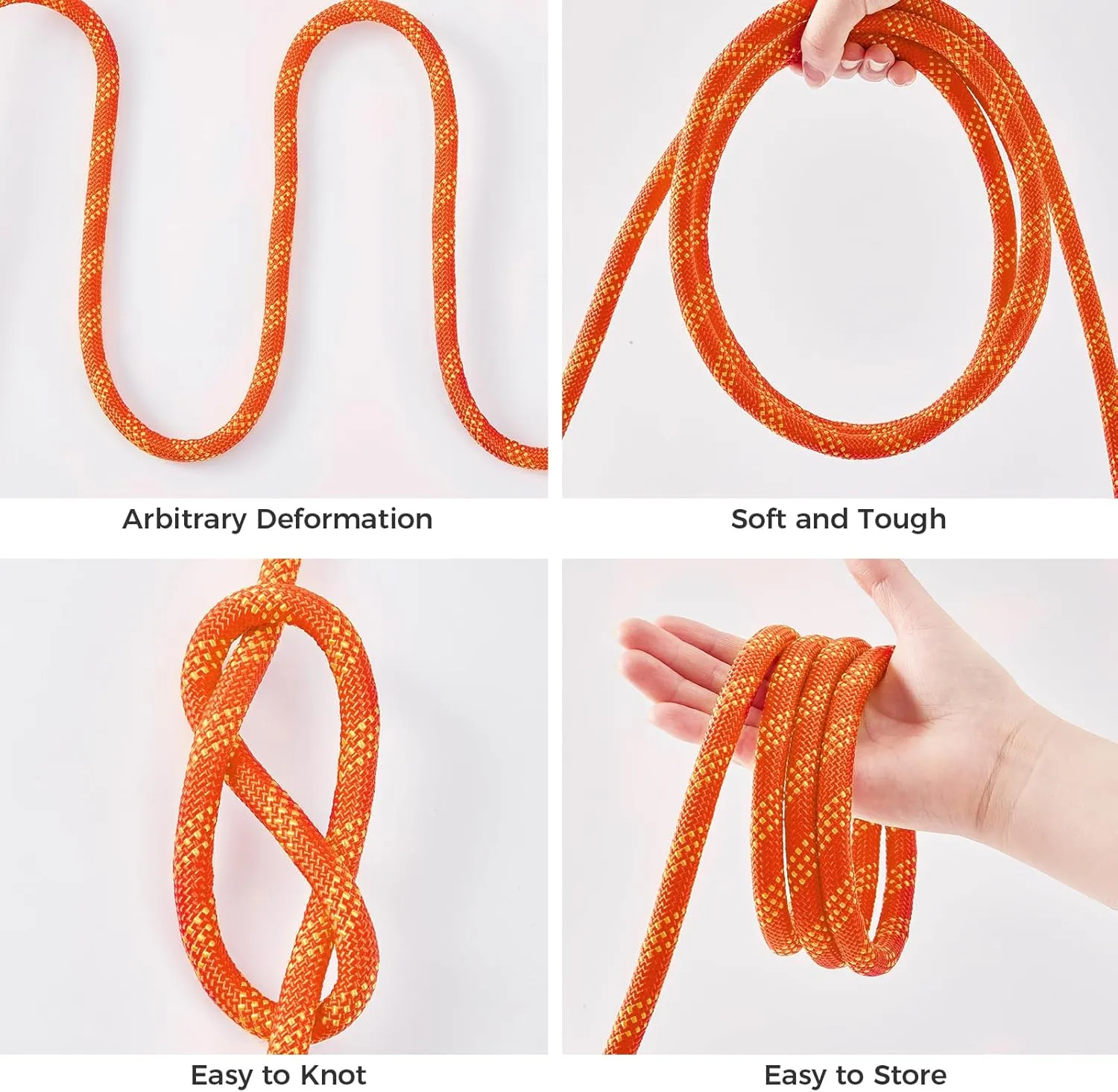 7/16 Inch 150ft Double Braided Polyester Arborist Rope, Heavy Duty Nylon Rope for Anchor, Tree Work, Cargo, Pulling, Sailing(Orange)