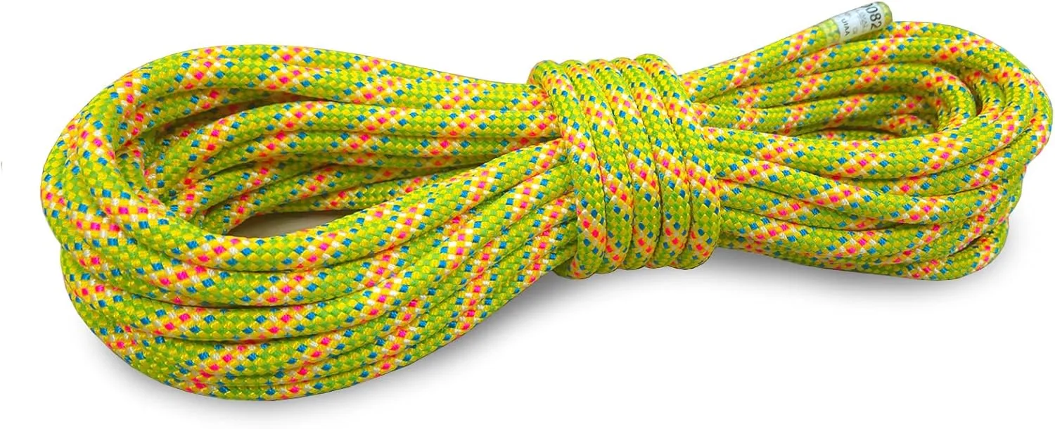 8mm Accessory Cord 15M (50ft) UIAA Rock Climbing Rope 14Kn High Tensile Strength Rock Climbing Accessories Cord Double Braid Nylon Cord for Mountain Tree Climbing, Canyoneering,Fire Rescue