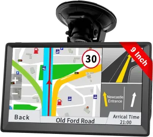 9 Inch GPS Navigator for Car, GPS Navigation System for Truck Commercial Drivers 2025 with US/CA/MX Offline Map, Lifetime Free Update, GPS for 7 Vehicles with Voice Drive Guidance, POI/Zip Search, FM