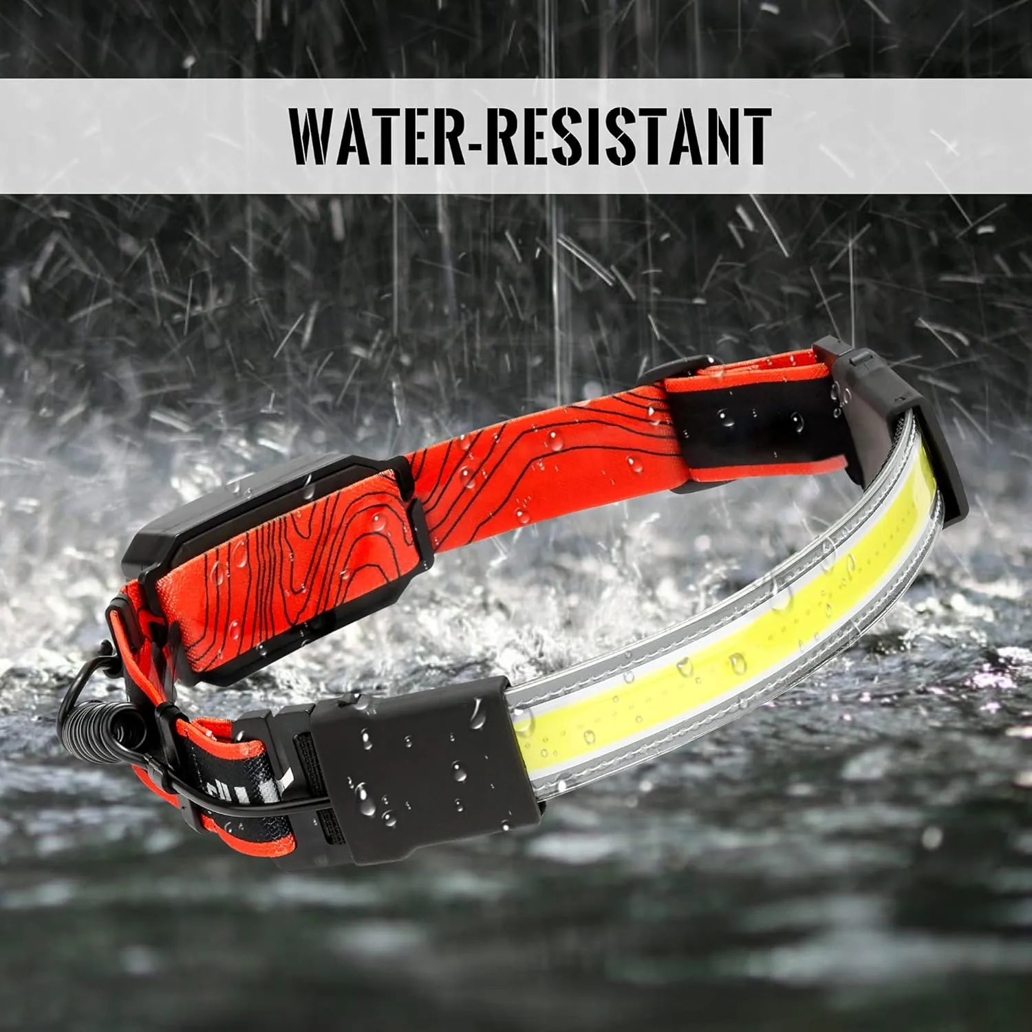 Adelante LED Headlamp Flashlight, 4Pack 1000LM 230Wide-Beam Rechargeable Head Lamp for Adults, Red Taillight & 16 Clips Waterproof Hard Hat Light Headlamps for Running Hiking and Camping