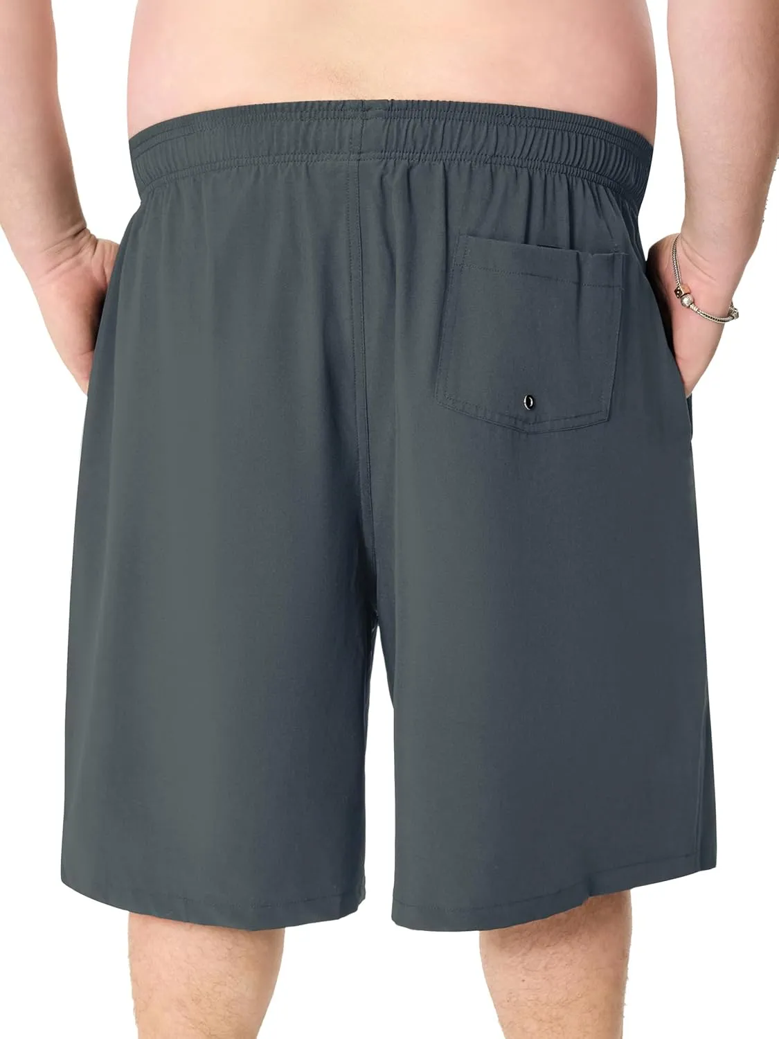 Arcweg Men's Big and Tall Swim Trunks Plus Size Swimsuit for Men with Compression Liner & Zipper Pocket