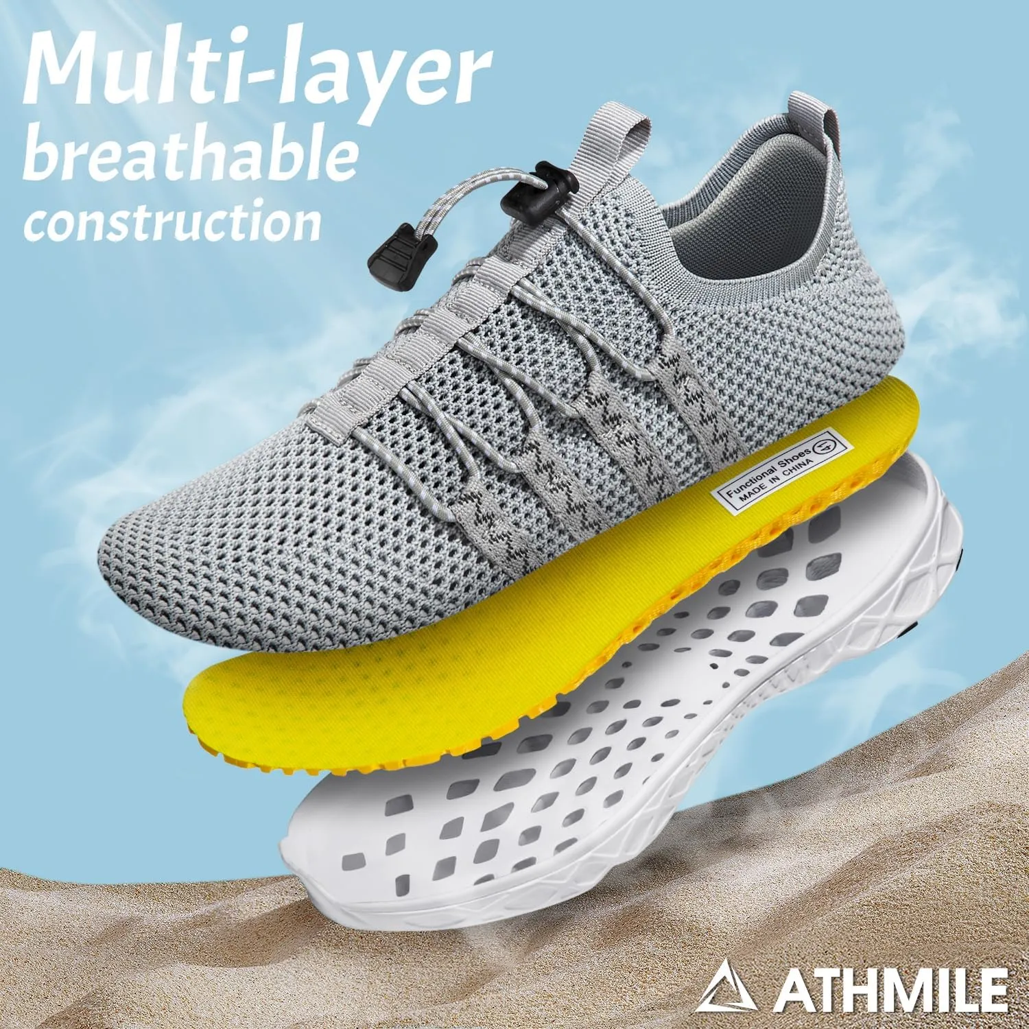ATHMILE Barefoot Shoes Women Men Water Shoes Hiking Swim River Adult Lake Pool Grounding Beach Camping Accessories Cruise Ship Essentials Vacation Must Haves Surfing Kayaking Sport Walking