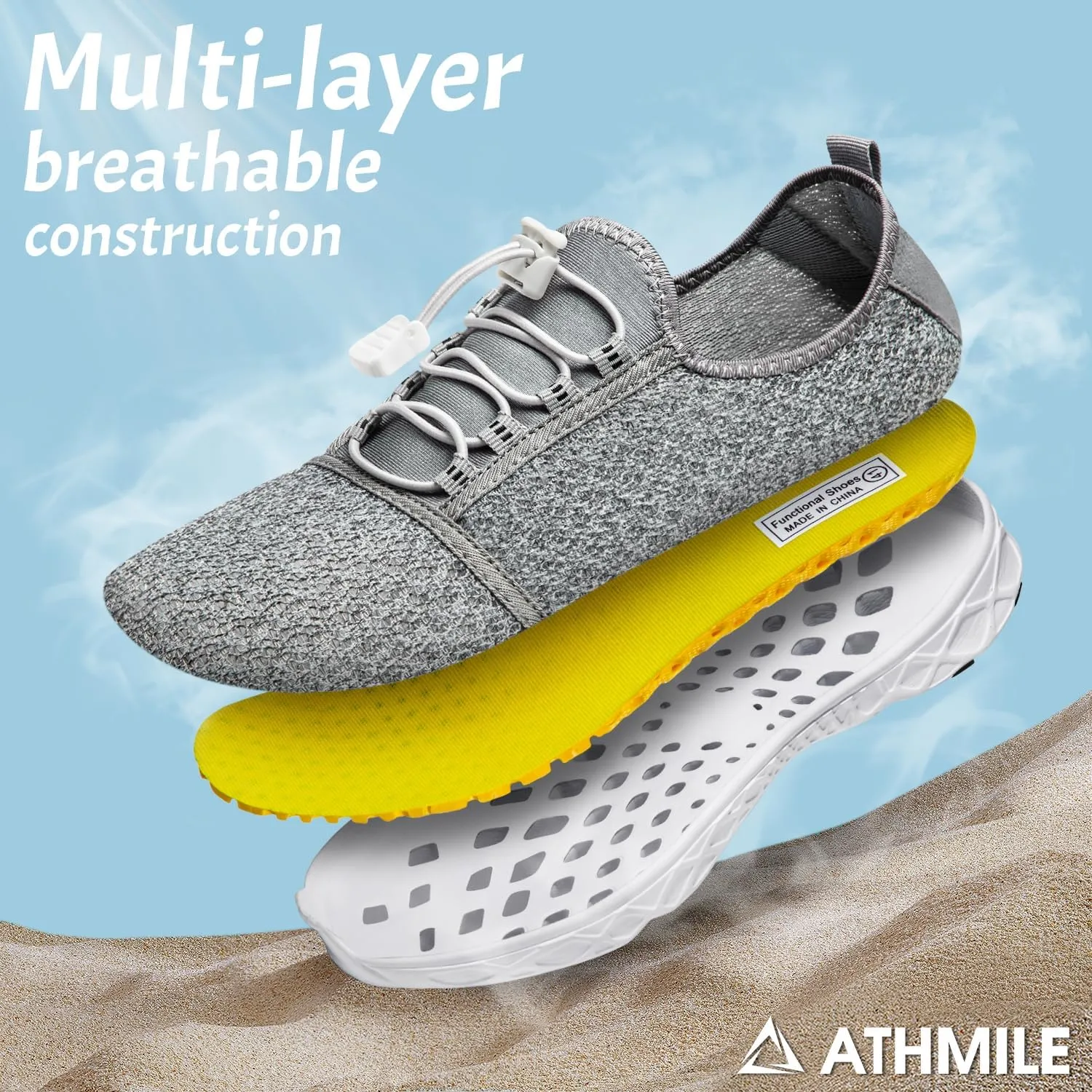 ATHMILE Barefoot Shoes Women Men Water Shoes Hiking Swim River Adult Lake Pool Grounding Beach Camping Accessories Cruise Ship Essentials Vacation Must Haves Surfing Kayaking Sport Walking