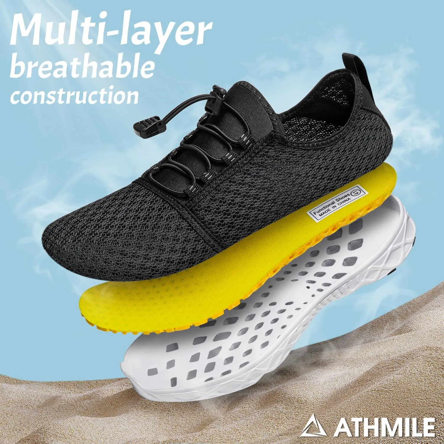 ATHMILE Barefoot Shoes Women Men Water Shoes Hiking Swim River Adult Lake Pool Grounding Beach Camping Accessories Cruise Ship Essentials Vacation Must Haves Surfing Kayaking Sport Walking