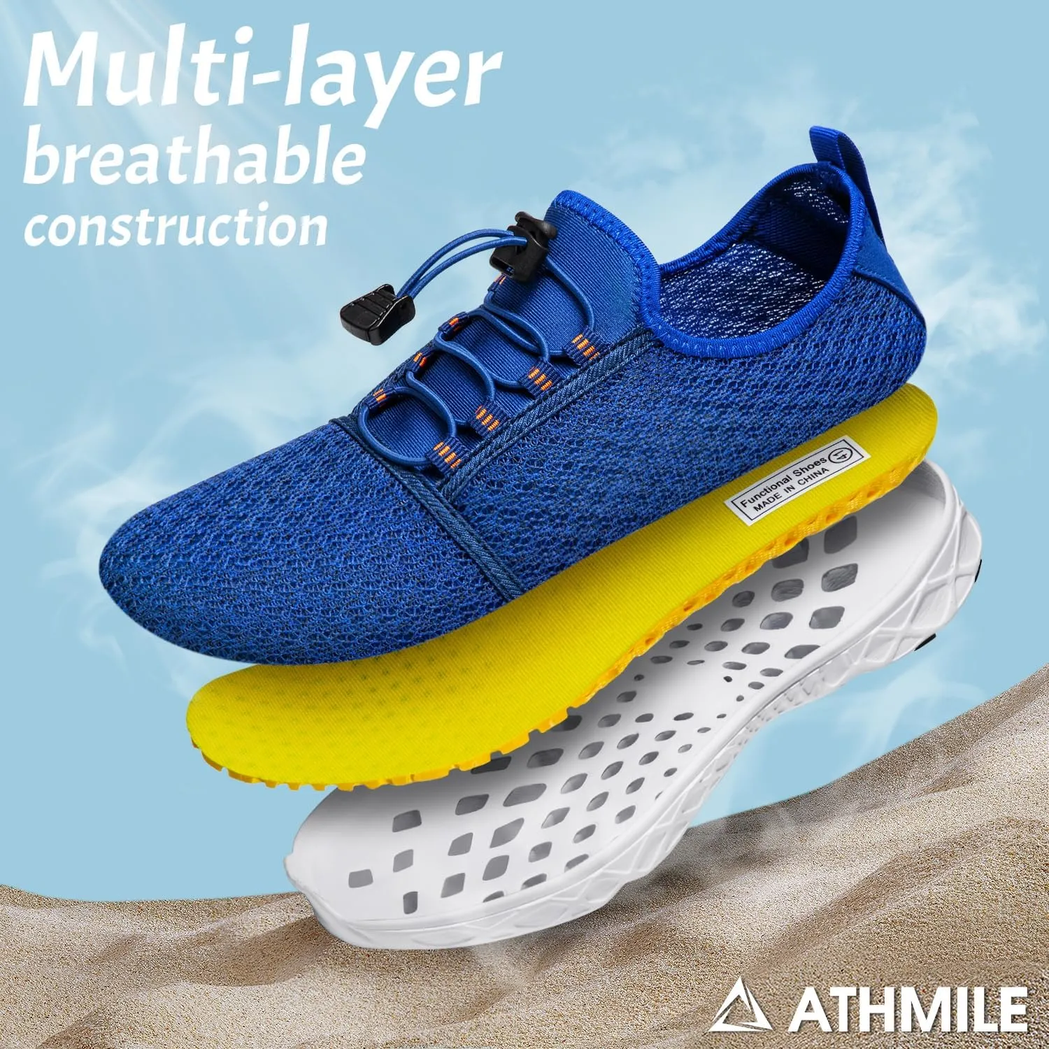 ATHMILE Barefoot Shoes Women Men Water Shoes Hiking Swim River Adult Lake Pool Grounding Beach Camping Accessories Cruise Ship Essentials Vacation Must Haves Surfing Kayaking Sport Walking