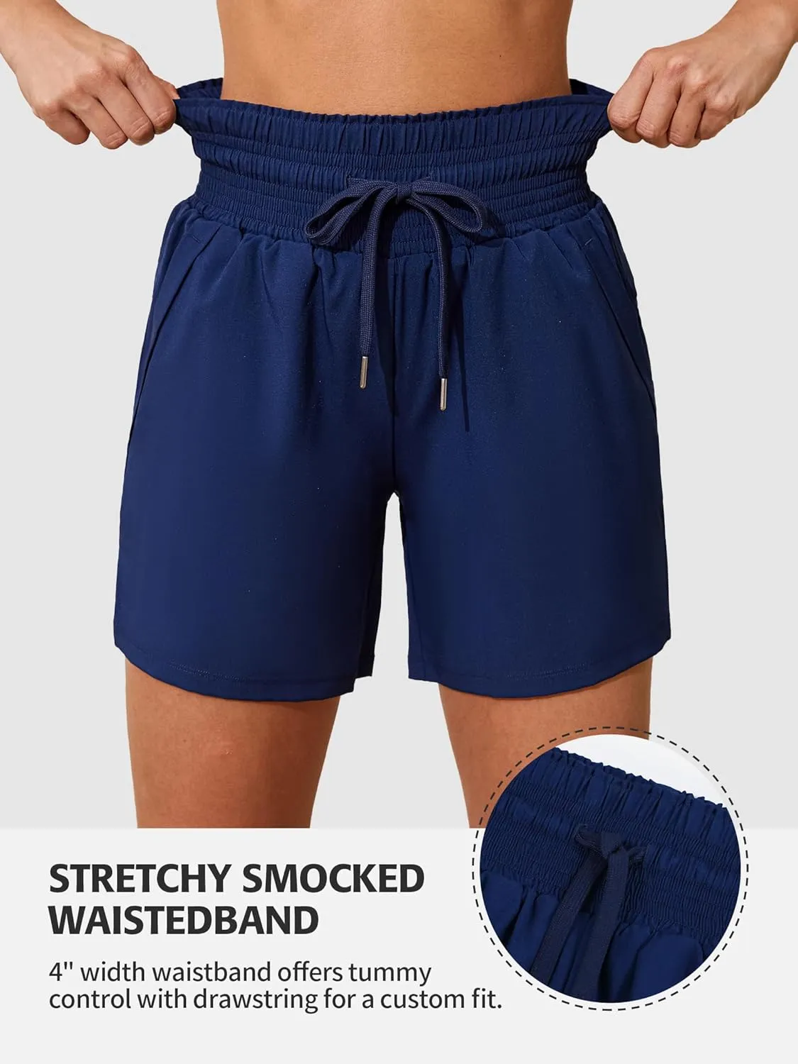 ATTRACO Women's 3" High Waisted Swim Board Shorts Quick Dry Flowy Board Shorts with Pockets