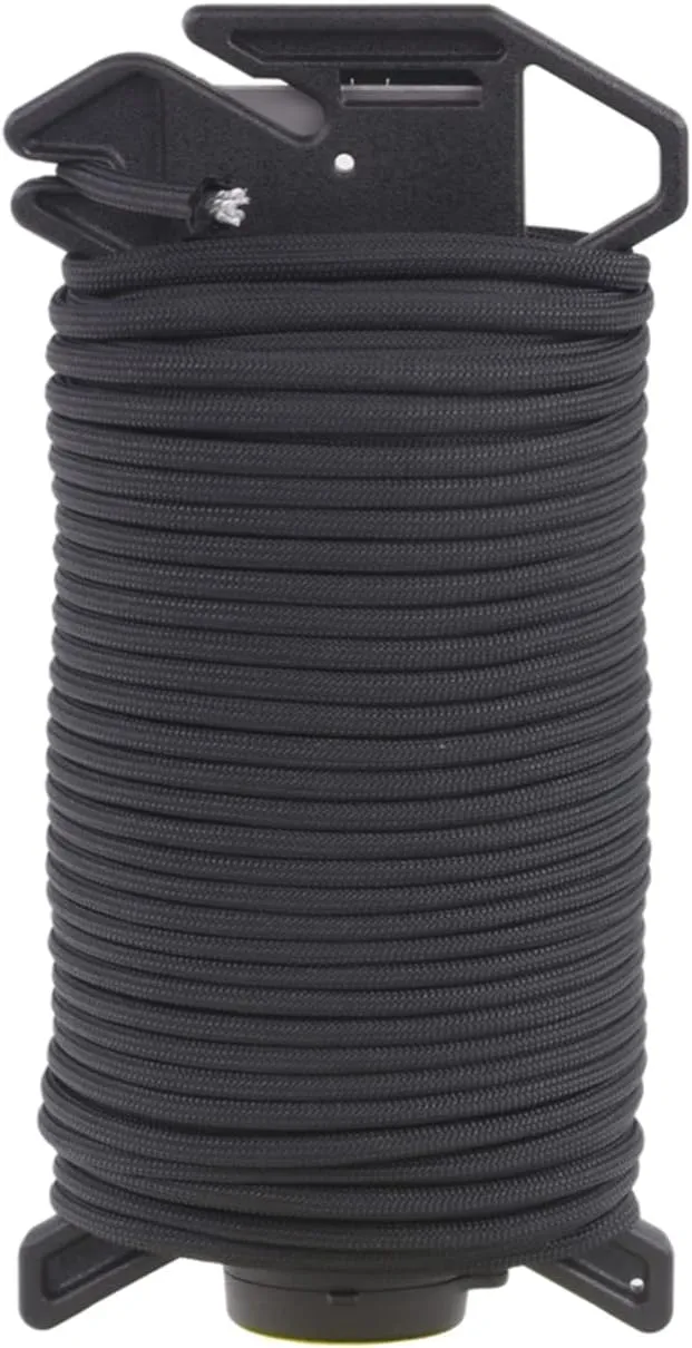Atwood Rope MFG Ready Rope 550 Paracord 100 Feet 7-String Core Nylon Parachute Cord Outside Survival Gear Made in USA | Lanyards, Bracelets, Handle Wraps, Keychain (Black)
