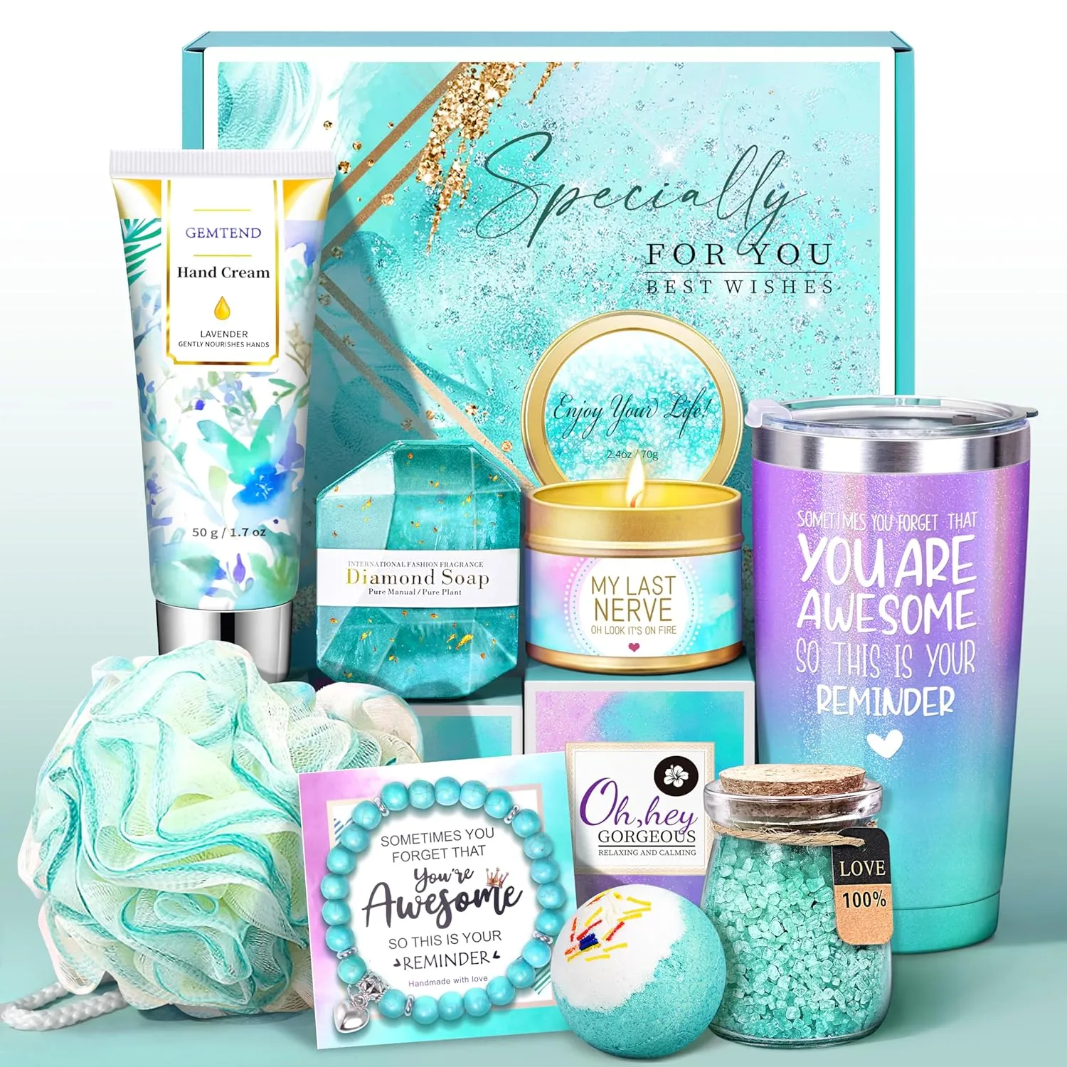Birthday Spa Gift Baskets and Relaxing Sets for Girlfriends, Wife, Mom, Sister, Female Friends and Coworkers