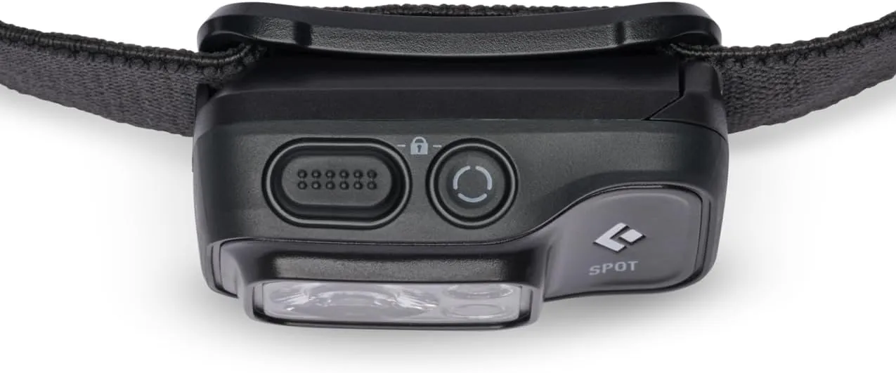 BLACK DIAMOND Spot 400 LED Headlamp, Waterproof and Dimmable Battery Powered Headlamp for Camping, Hiking, Running, Work with Red Light Headlamp Mode, Black