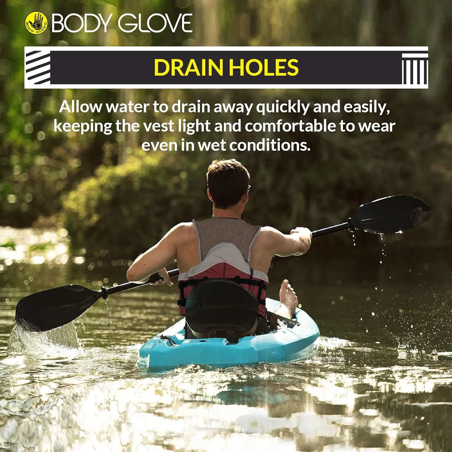 Body Glove Cove Fishing Vest - Unisex Nylon Fishing Life Jacket with 2 Pockets - USCG and Transport Canada Approved Adult Life Vest for Boating, Fishing, Kayaking, Rafting