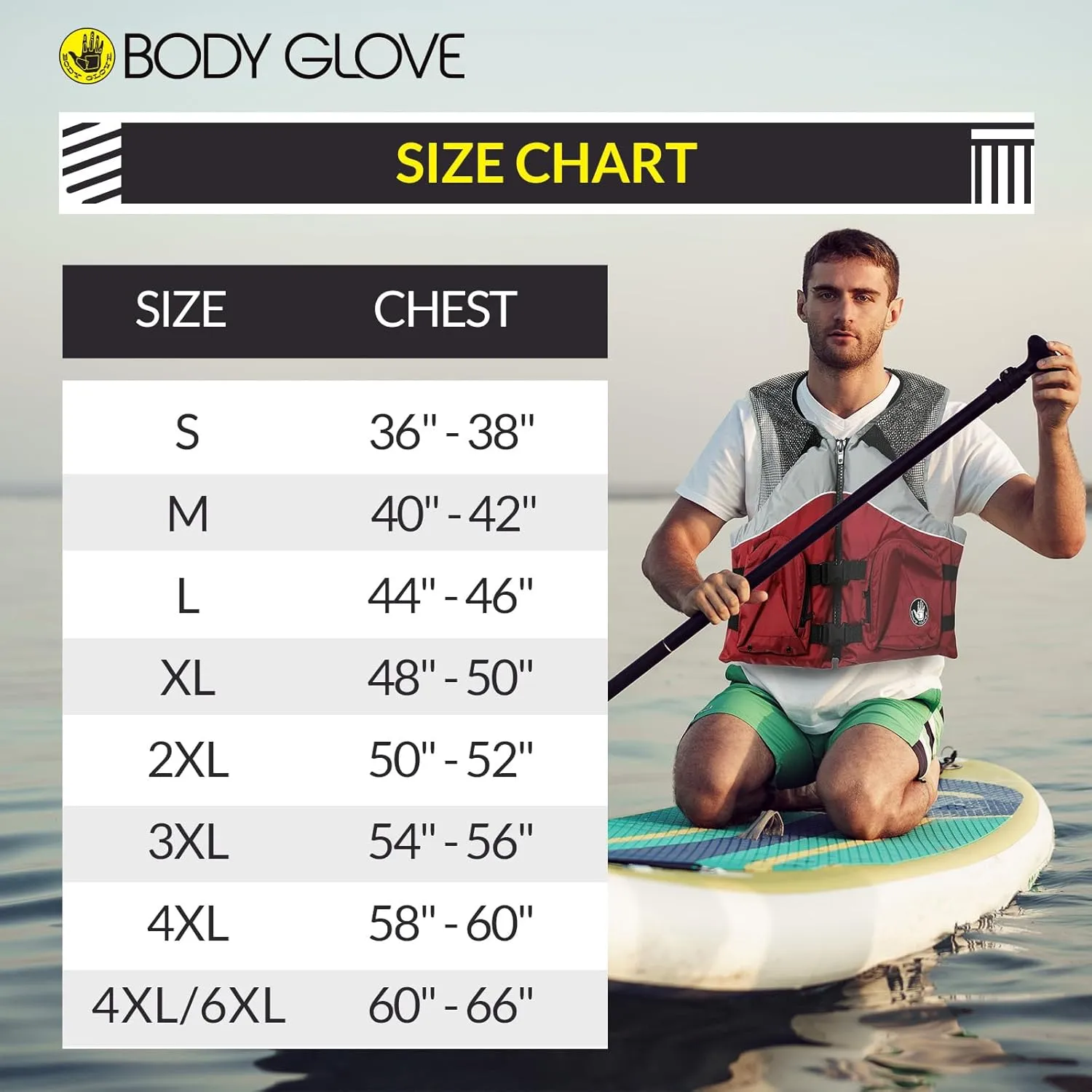 Body Glove Cove Fishing Vest - Unisex Nylon Fishing Life Jacket with 2 Pockets - USCG and Transport Canada Approved Adult Life Vest for Boating, Fishing, Kayaking, Rafting