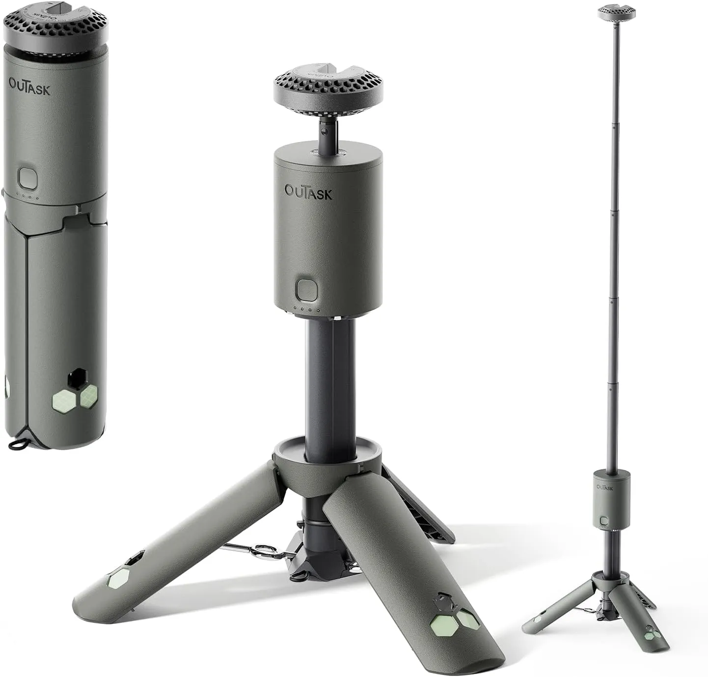 Camping Light Telescopic, Collapsible Magnetic Camping Lantern with 12000mAh Battery, Telescoping IPX6/IPX7 Waterproof Flashlights, Camping Lamp for Emergency, Camping, Hiking (Military Green)