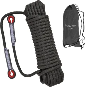 Climbing Rope, 12 mm Static Climbing Rope, 32FT(10M) 65FT(20M) 100FT(30M) 164FT(50M) Outdoor Rock Climbing Rope, Escape Rope, Rappelling Rope, Fire Rescue Parachute Rope