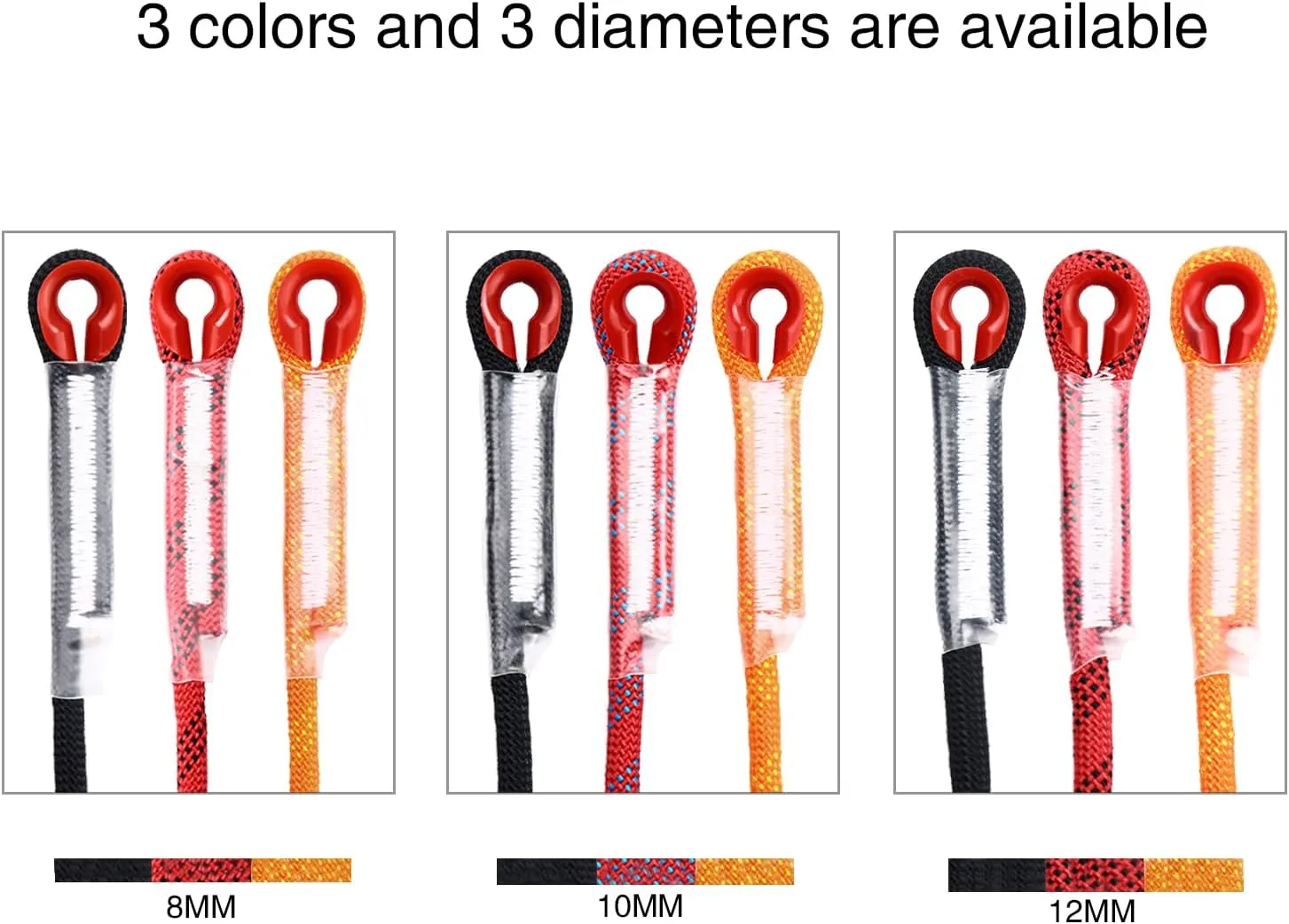 Climbing Rope 12mm 98Ft (30m) Static Climbing Rope Outdoor Rock Climbing Rope Braided Polyester Static Rock Climbing Rope High Strength Outdoor Rope for Rappelling Rescue Rope Orange
