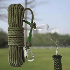 Climbing Rope Built in Steel Wire Static Rock Climbing Rope for Escape Rope Ice Climbing Equipment Fire Rescue Parachute(32 ft)