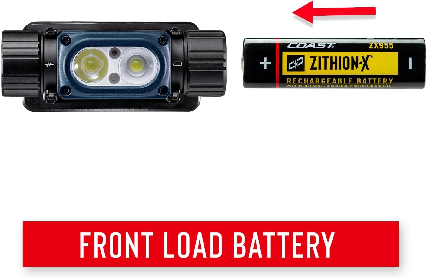 Coast WPH34R 2000 Lumen Waterproof Ultra Bright IP68 USB Rechargeable-Dual Power Headlamp, 6 Modes with Spot and Flood Beams, Blue/Black