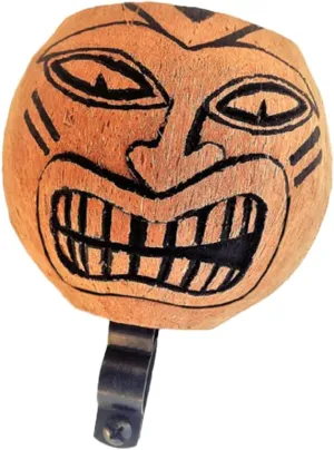 Coconut Bike Cup Holder, Bicycle Drink Holder for Water Bottle, Can, Coffee & Cell Phone - Hand Carved Natural Coconut Shell - Fits EBike, Beach Cruiser, Mountain Bike - (Black Lined)