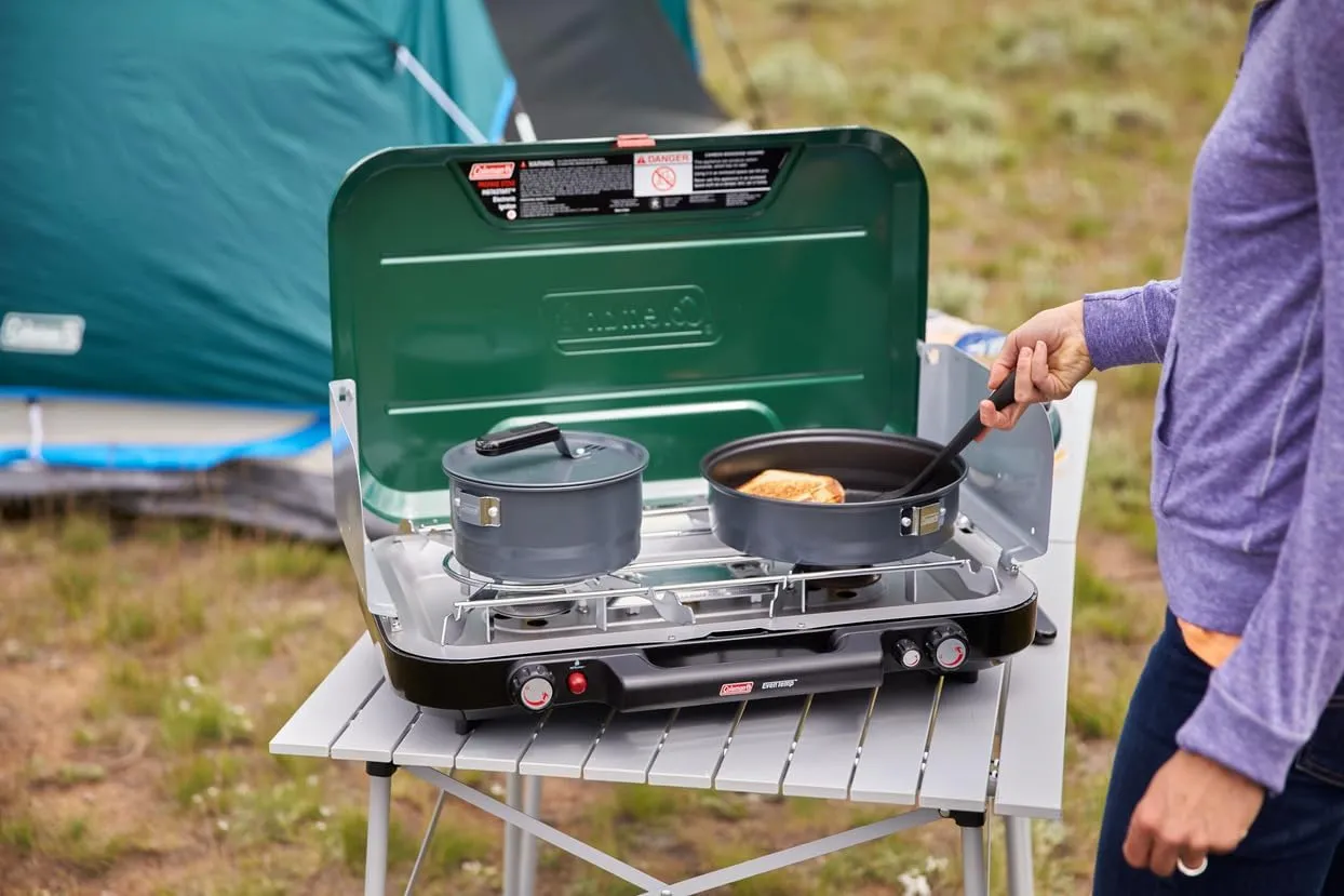 Coleman Classic 3-Burner Propane Camping Stove with InstaStart Ignition, Portable Cooktop with 3 Adjustable Burners & 28,000 BTUs of Power