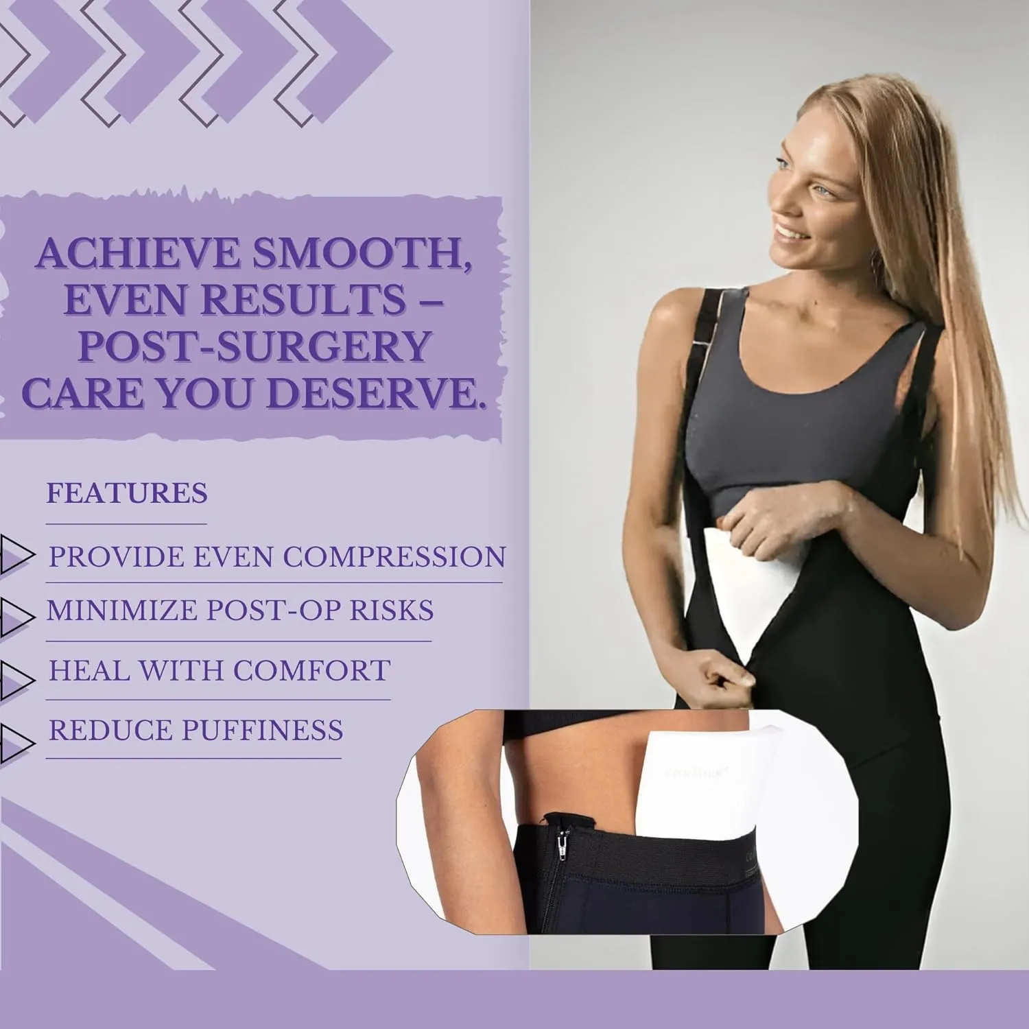ContourMD Medical Grade Post Lipo Foam Compression Sheets  Post Surgery Compression Garment after Liposuction, Tummy Tuck, AB Flattening, BBL, & More  Surgery Recovery Supplies (3-Sheet Set)