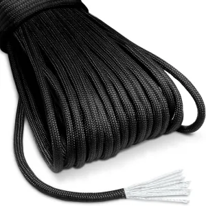 CooBigo Outdoor Paracord Rope 1000lb 12 Strand Stronger Than 550 Parachute Cord,100ft Black Camping Rope for DIY Weave Bracelet/Lanyards,Tent Camping,Hiking,Survival,or Others Outdoor Gear