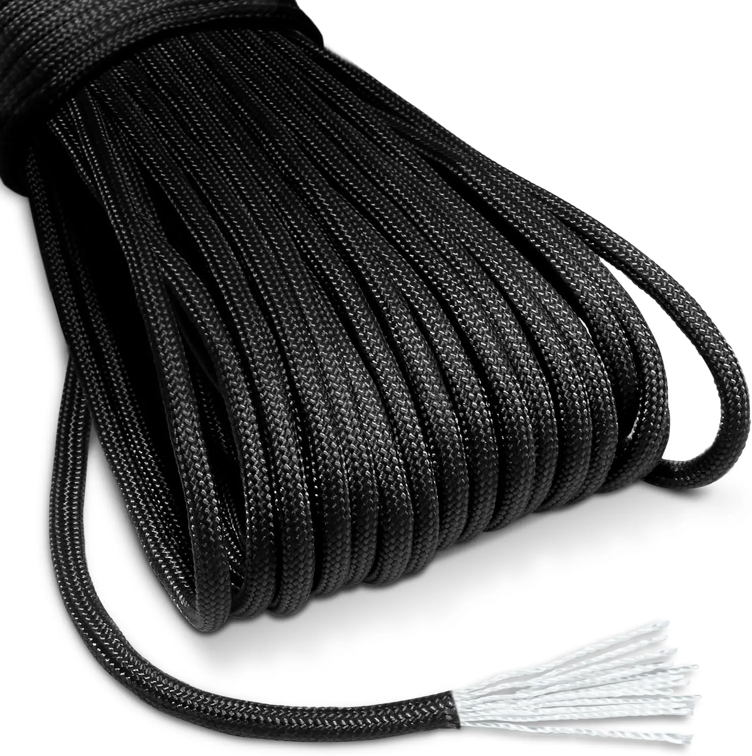 CooBigo Outdoor Paracord Rope 1000lb 12 Strand Stronger Than 550 Parachute Cord,100ft Black Camping Rope for DIY Weave Bracelet/Lanyards,Tent Camping,Hiking,Survival,or Others Outdoor Gear