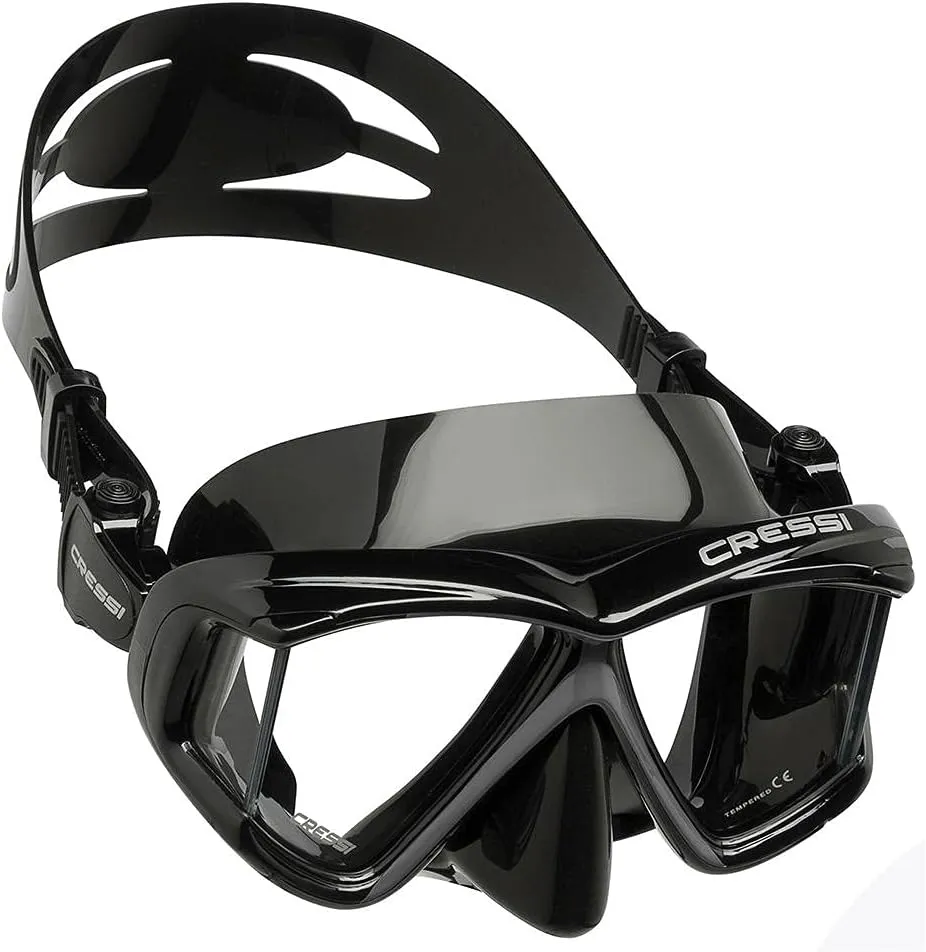 Cressi Panoramic Wide View Mask & Dry Snorkel Kit for Snorkeling, Scuba Diving - Pano 4 & Supernova Dry: Designed in Italy