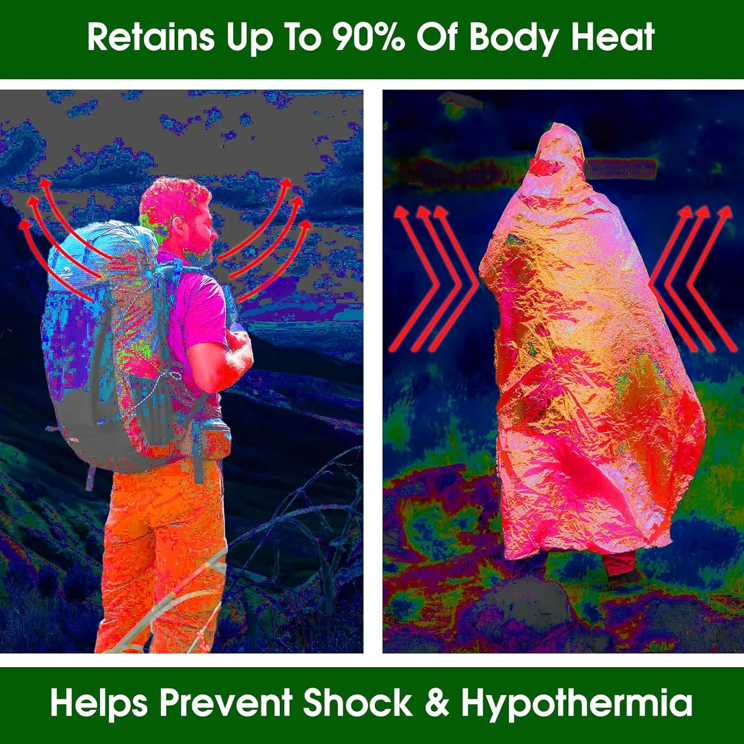 CXYARY 6 Pack Emergency Mylar Thermal Blanket, 84 x 52 Space Blankets, Emergency Thermal Blanket Space Rescue Survival Gear Camping for Outdoors, Hiking, Camping Survival