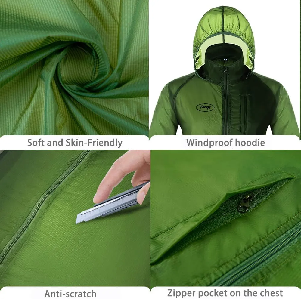 Dooy Sun Protection Jacket Ultra Light Thin Breathable Packable Outdoor Cycling Jacket Hoodie Skin Clothing for Men & Women