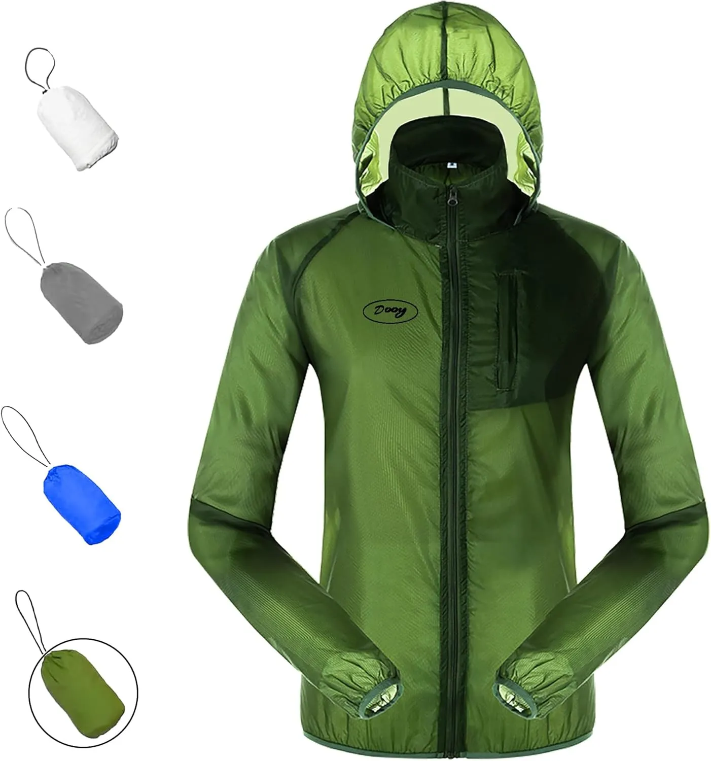 Dooy Sun Protection Jacket Ultra Light Thin Breathable Packable Outdoor Cycling Jacket Hoodie Skin Clothing for Men & Women
