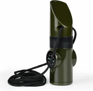 Emergency Survival Whistle, 7-in-1 Outdoor Multifunctional Tool Safety Whistle with Lanyard, Ideal for Kayaking, Boating, Hiking, Camping, Climbing, Hunting, Fishing, Rescue Signaling