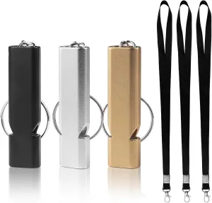 Emergency Whistle with Lanyard, Loud Survival Whistles with Keychain, Referee Whistle, Lifeguard Safety Whistle, for Outdoor Sports, Competitions and Adventures