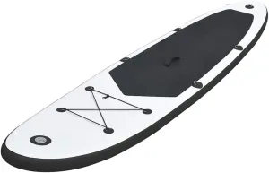Enjoy Water Adventures with Inflatable Stand Up Paddleboard Set, Durable Design with High Pressure Hand Pump, Black and White