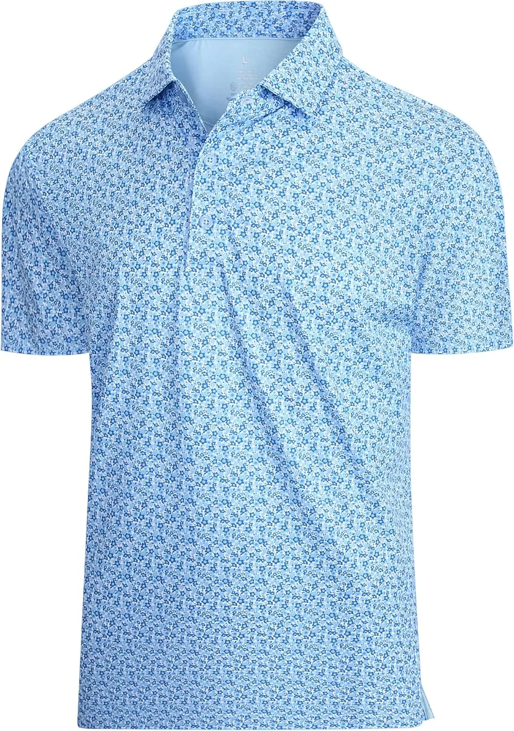 Esabel.C Mens Golf Shirts Print Moisture Wicking Short Sleeve Performance Dry Fit Stretch Active Polo Shirts for Men