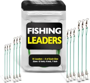 Fishing Leaders with Swivels - Carp - Pike - Catfish - Muskie - Walleye - Bass - Mackerel - Snapper