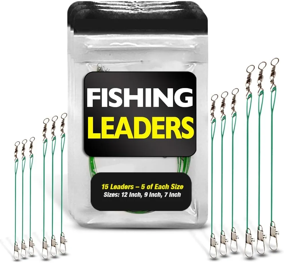 Fishing Leaders with Swivels - Carp - Pike - Catfish - Muskie - Walleye - Bass - Mackerel - Snapper