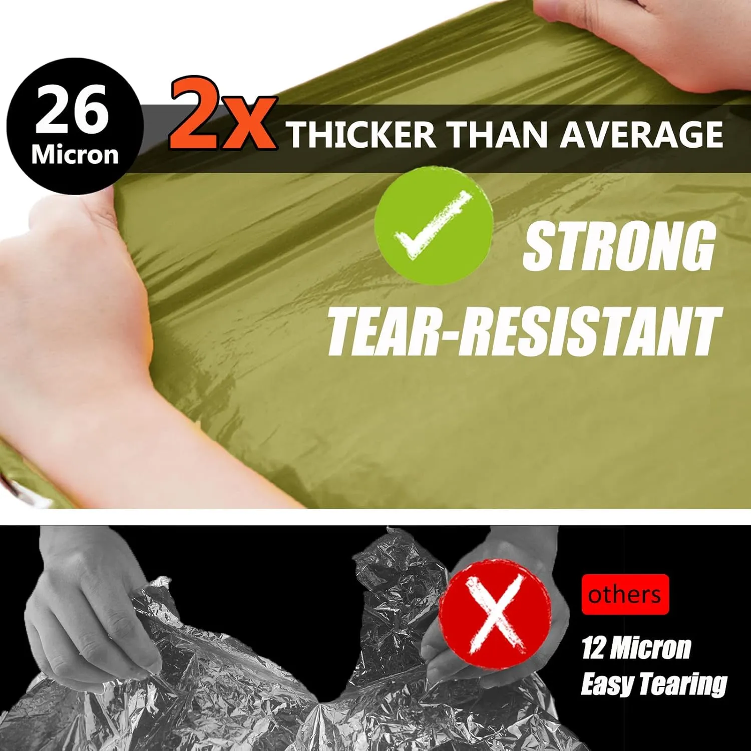 Frelaxy Emergency Blanket 2-Pack/4-Pack, Extra-Thick Extra-Large Space Blankets with Whistles, Storage Pouchs, and EVA case