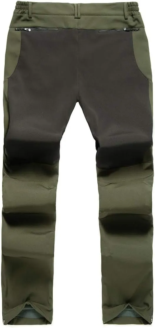 Gash Hao Men's Snow Ski Pants Waterproof Insulated Snowboard Pants Breathable Mesh Fleece Lined Zipper Bottom Ankle