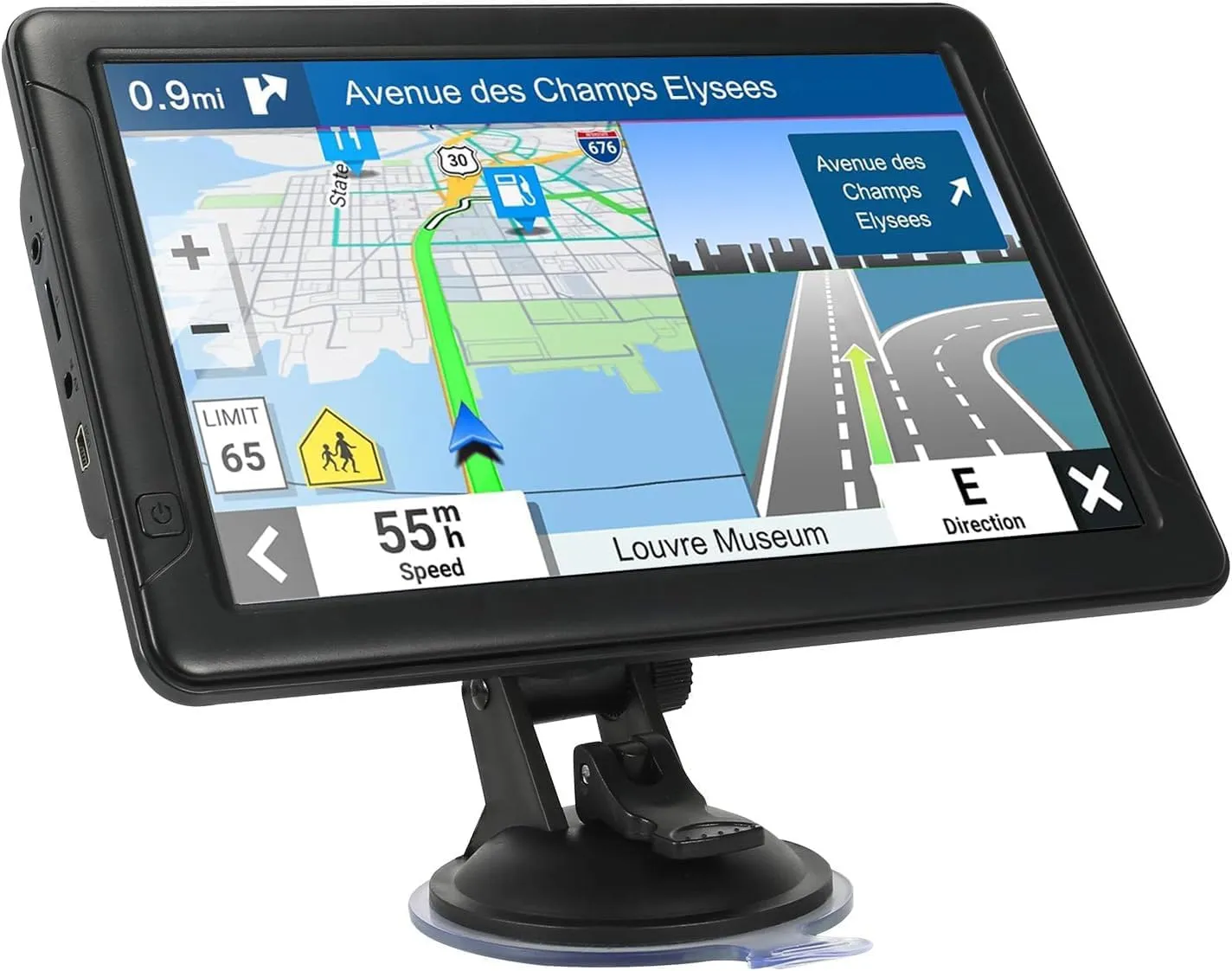 GPS Navigation 9 inch High-Definition Touch Screen 256 16Gfor Car Trucks RV2025 Map (Free Lifetime Updates), Support Voice Turn Direction Guidance/Speed and Red Light Warning/Custom Truck Routing