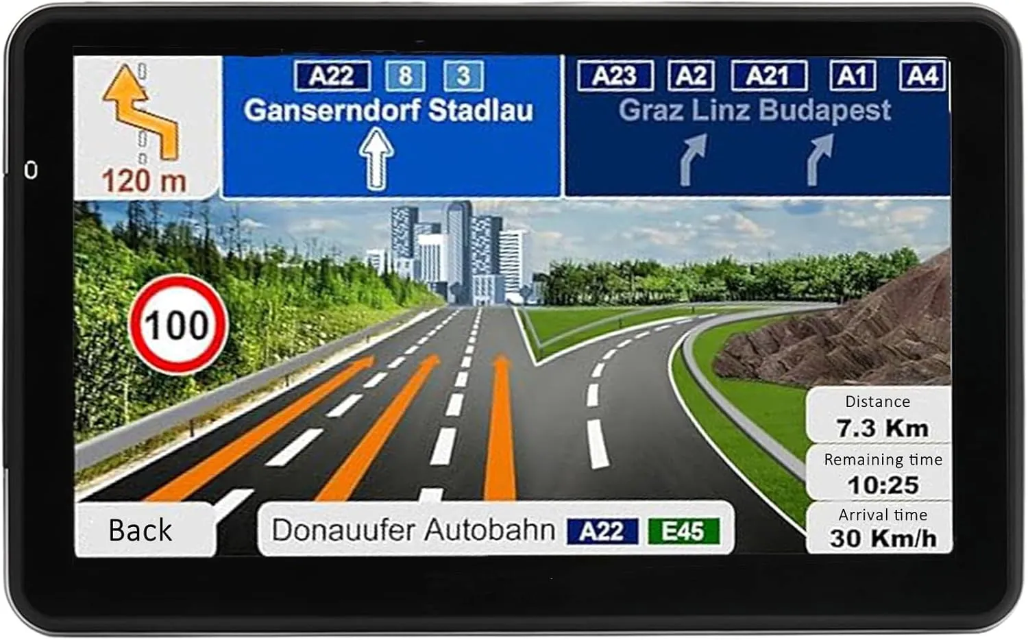 GPS Navigation for Car, Latest 2025 Map 7 inch Touch Screen Car GPS, Voice Turn Direction Guidance, Support Speed and Red Light Warning, Pre-Installed North America Lifetime map Free Update