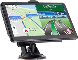 GPS Navigator for Truck RV Car,7 inch High-Definition Touch Screen 256 16G,2025 Map (Free Lifetime Updates), Support Voice Turn Direction Guidance/Speed and Red Light Warning/Custom Truck Routing