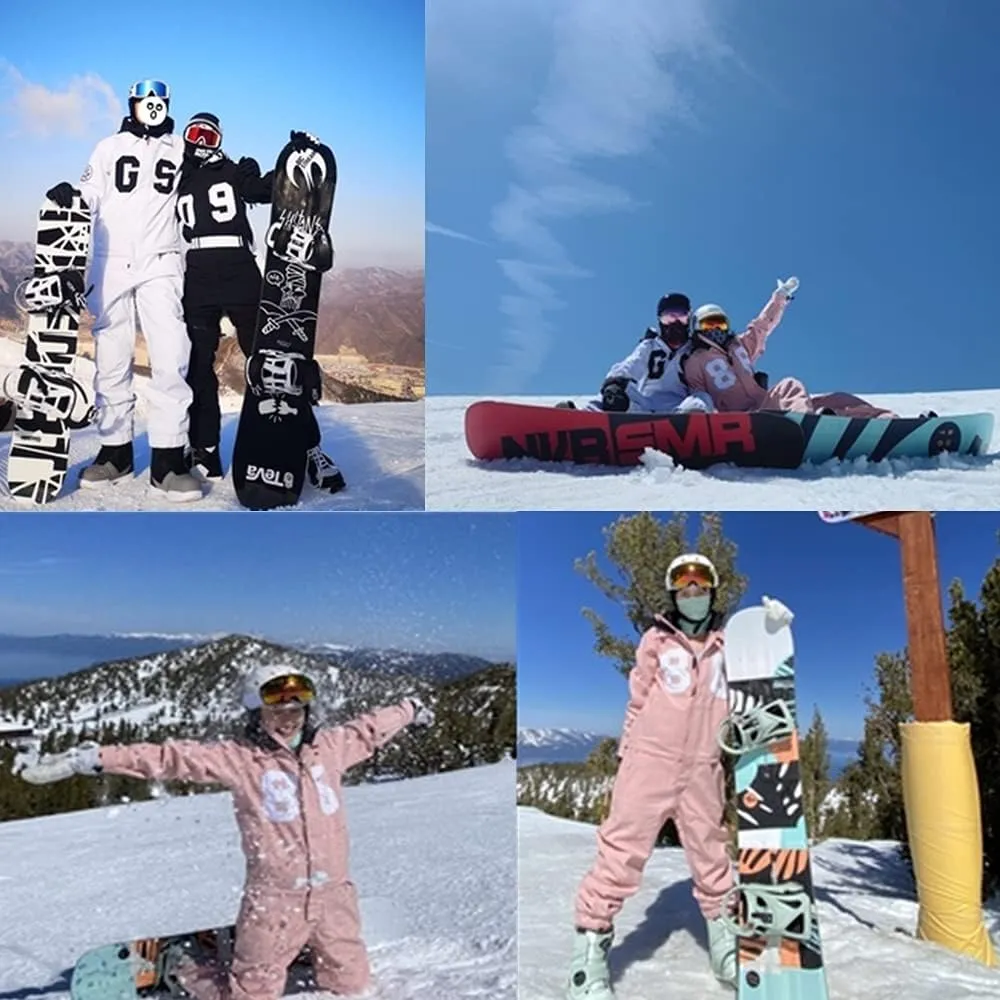 GSOU SNOW Ski Suits Women Men One Piece Snow Suits Waterproof Windproof Men Snowsuit Insulated Ski Jumpsuit for Snow Sports