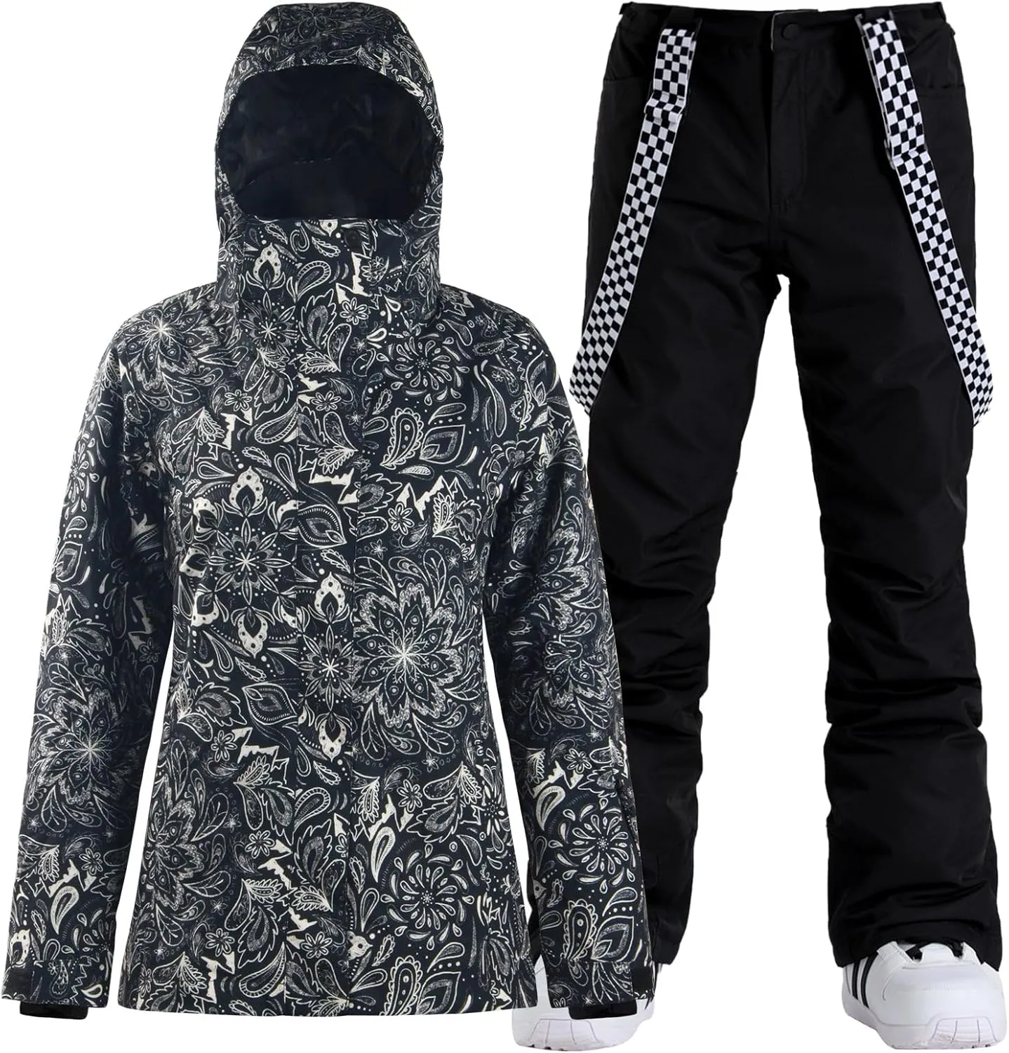 GSOU SNOW Women's Ski Jacket and Pants Waterproof Windproof Snowsuit Snowboarding Coat Insulated Warm Winter