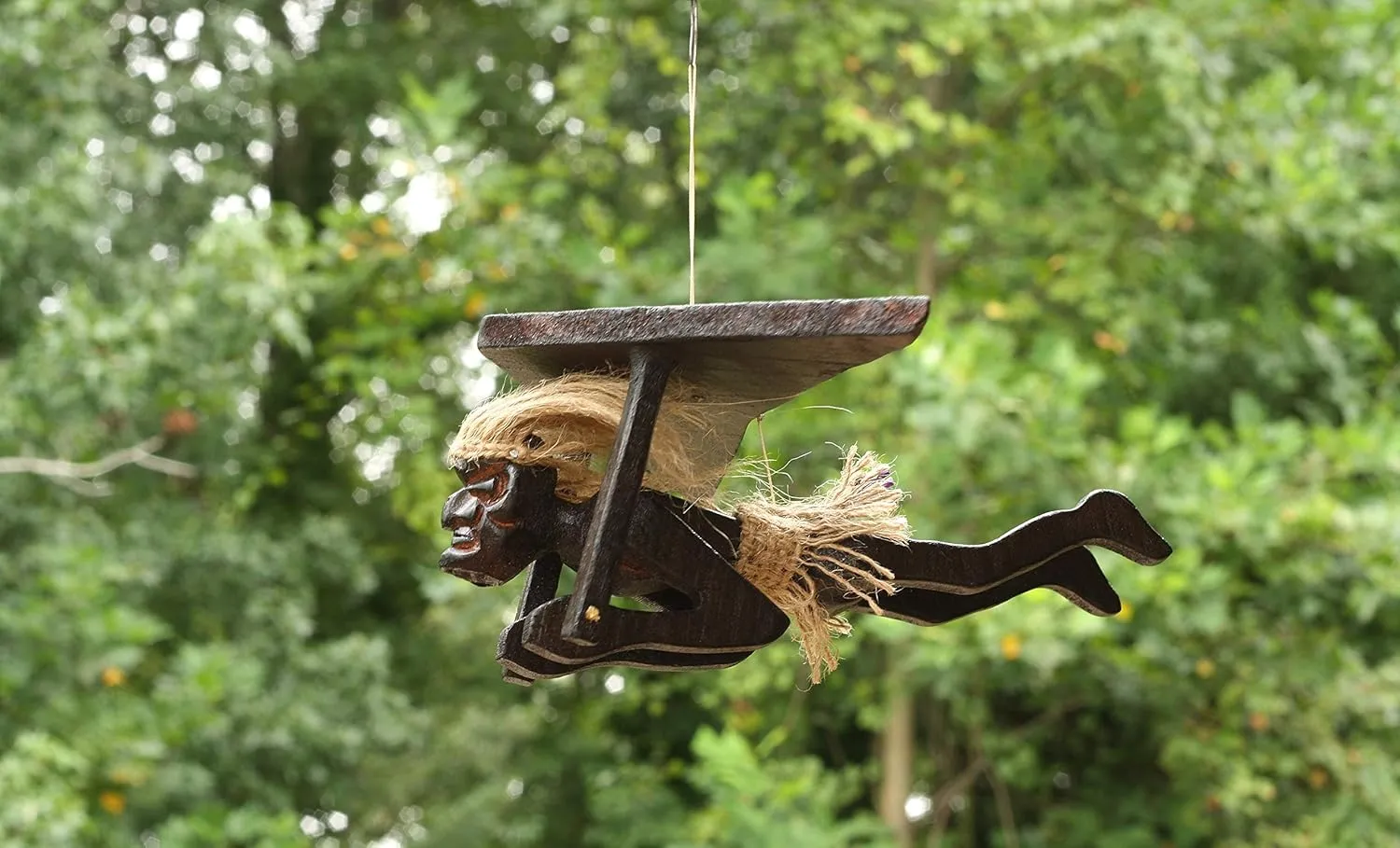 Handmade Wooden Primitive Paragliding Tribal Funny Statue Sculpture Tiki Bar Handcrafted Unique Gift Home Decor Accent Figurine Hang Glider Decoration Artwork Hand Carved (Hang Gliding)