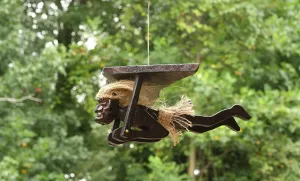 Handmade Wooden Primitive Paragliding Tribal Funny Statue Sculpture Tiki Bar Handcrafted Unique Gift Home Decor Accent Figurine Hang Glider Decoration Artwork Hand Carved (Hang Gliding)